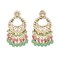Oversized / Big Indian Jhumka Earrings for Women - Vintage Indian Jhumki Ethnic Chandbali Earrings Faux Kundan & Pearl Beaded Bollywood Style Dangle Earring Jewelry for Bride | Birthday Gift for Her